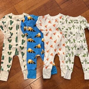 Cozy Kids Footies Set - Cactus, Pizza, and Truck Patterns